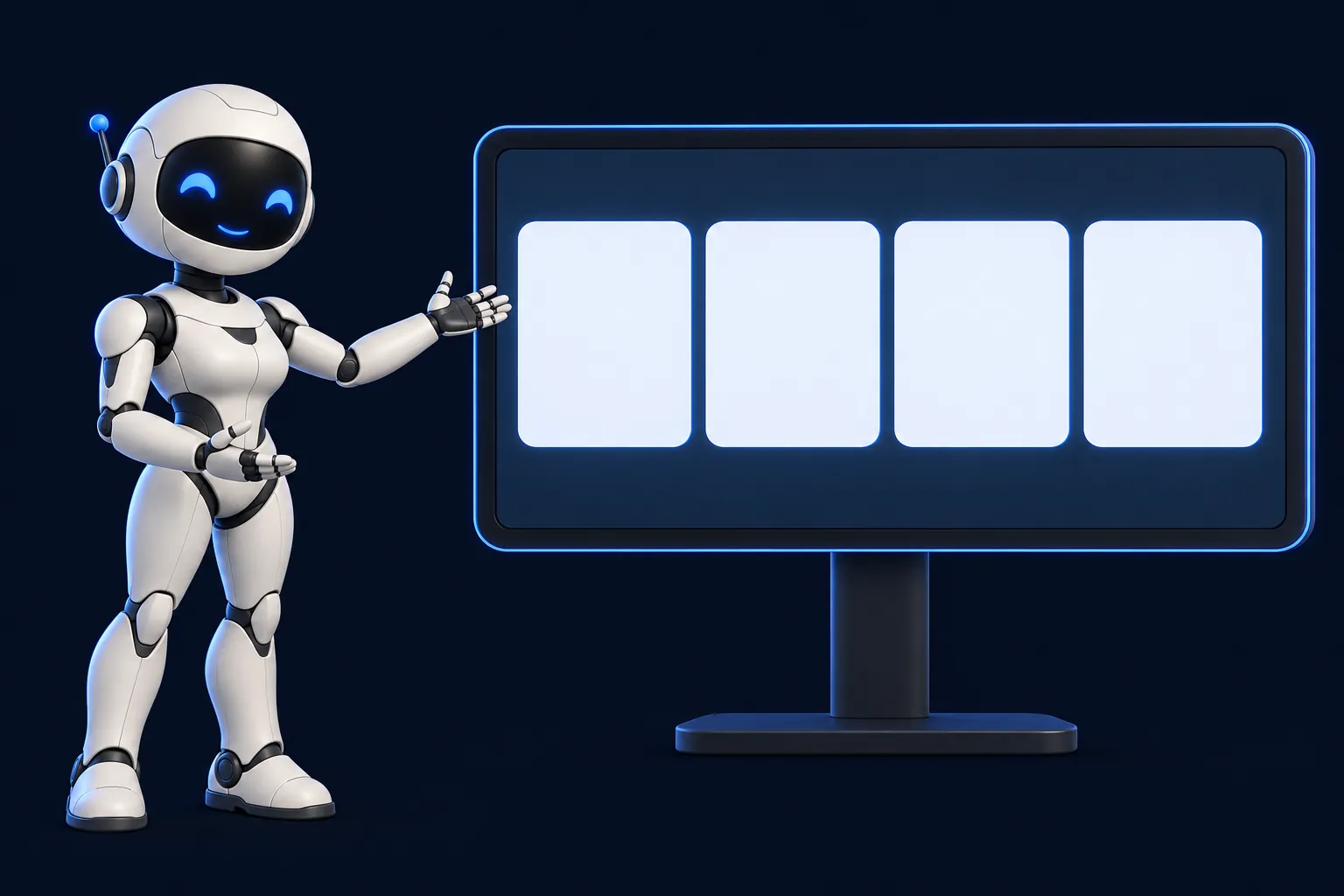 An illustration of Day 1: four AI assistants lined up on a desk for a live side-by-side demo